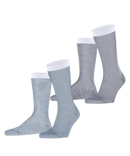 ESPRIT Herren Socken Allover Stripe Multipack M So Baumwolle gemustert 2 Paar, Mehrfarbig Blue White 0080, 39-42 von ESPRIT
