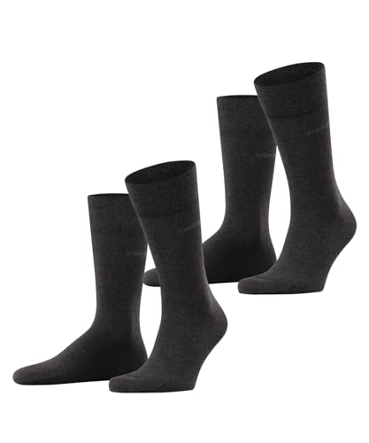ESPRIT Herren Socken Basic Easy Multipack M So Baumwolle einfarbig 2 Paar, Grau Anthracite Melange 3080, 47-50 von ESPRIT