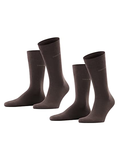 ESPRIT Herren Socken Basic Uni Multipack M So Baumwolle einfarbig 2 Paar, Braun Dark Brown 5230, 39-42 von ESPRIT