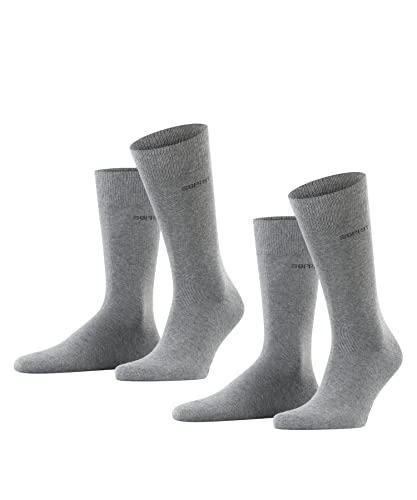 ESPRIT Herren Socken Basic Uni Multipack M So Baumwolle einfarbig 2 Paar, Grau Light Grey Melange 3390, 43-46 von ESPRIT