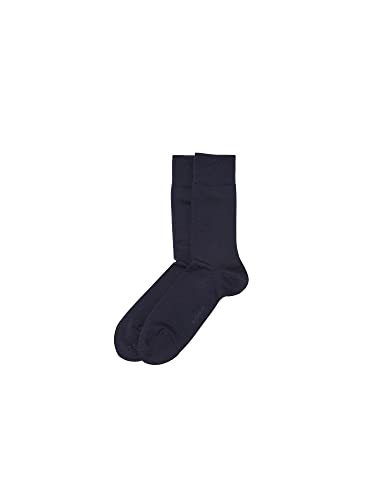 ESPRIT Herren Socken Basic Wool 2-Pack M SO Wolle Baumwolle einfarbig 2 Paar, Blau (Marine 6120), 39-42 von ESPRIT