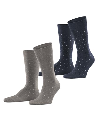 ESPRIT Herren Socken Fine Dot 2-Pack M SO Baumwolle gemustert 2 Paar, Mehrfarbig (Sortiment 0140), 43-46 von ESPRIT