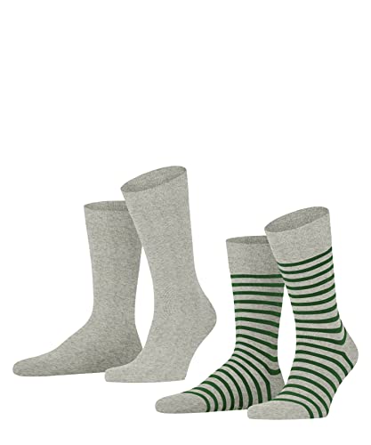 ESPRIT Herren Socken Fine Stripe 2-Pack M SO Baumwolle gemustert 2 Paar, Grau (Storm Grey 3820), 39-42 von ESPRIT