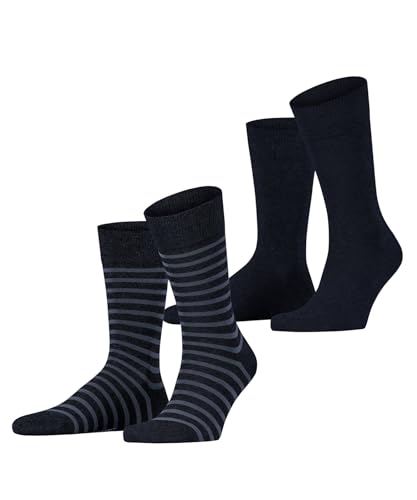 ESPRIT Herren Socken Fine Stripe Multipack M So Baumwolle gemustert 2 Paar, Blau Marine 6120, 43-46 von ESPRIT
