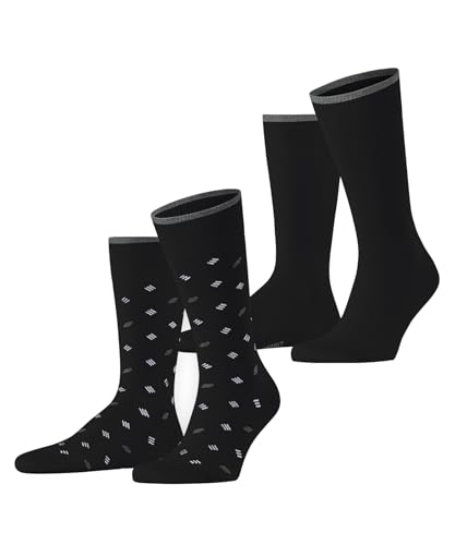 ESPRIT Herren Socken Monogramm Multipack M So Baumwolle gemustert 2 Paar, Schwarz Black 3000, 43-46 von ESPRIT