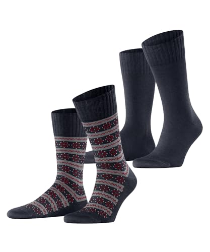 ESPRIT Herren Socken Scandi Multipack M So Baumwolle Wolle gemustert 2 Paar, Blau Marine 6120, 39-42 von ESPRIT