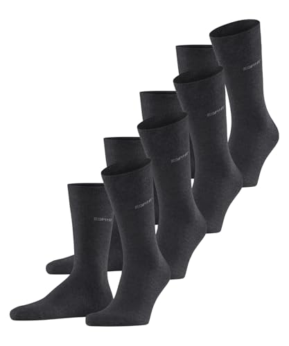 ESPRIT Herren Socken Solid M So Baumwolle einfarbig Multipack, Grau Anthracite Melange 3080, 40-46 von ESPRIT