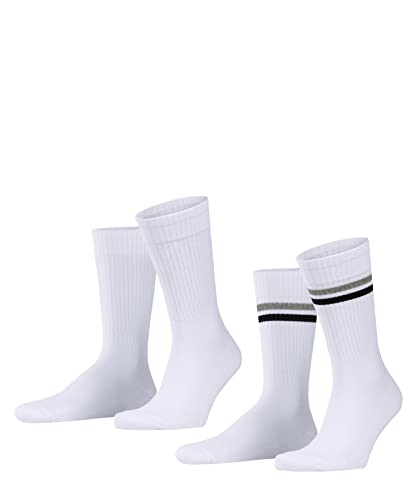 ESPRIT Herren Socken Tennis Stripe 2-Pack M SO Baumwolle gemustert 2 Paar, Weiß (White-Mix 2020), 43-46 von ESPRIT