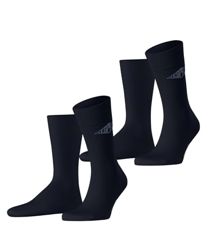 ESPRIT Herren Socken Unisex Logo Multipack M So Baumwolle gemustert 2 Paar, Blau Space Blue 6116, 43-46 von ESPRIT