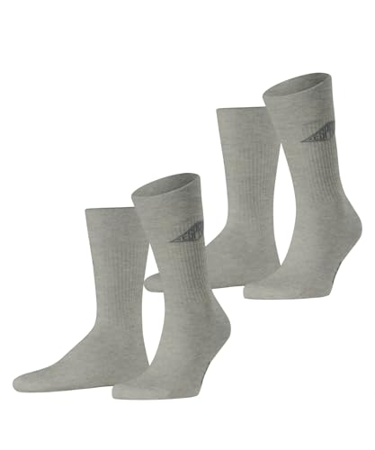 ESPRIT Herren Socken Unisex Logo Multipack M So Baumwolle gemustert 2 Paar, Grau Storm Grey 3820, 43-46 von ESPRIT