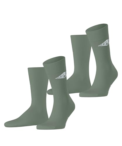 ESPRIT Herren Socken Unisex Logo Multipack M So Baumwolle gemustert 2 Paar, Grün Frosty Grey 7180, 39-42 von ESPRIT