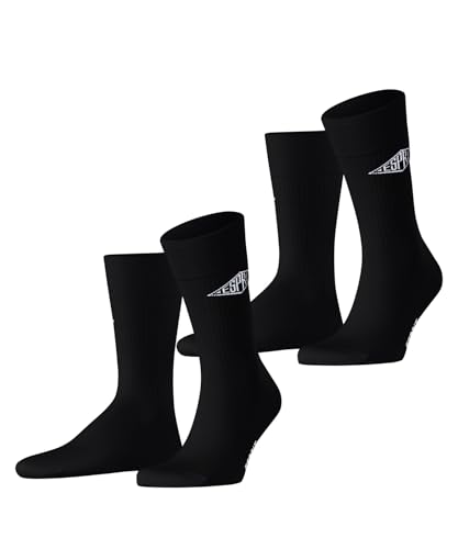 ESPRIT Herren Socken Unisex Logo Multipack M So Baumwolle gemustert 2 Paar, Schwarz Black 3000, 39-42 von ESPRIT