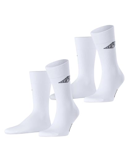 ESPRIT Herren Socken Unisex Logo Multipack M So Baumwolle gemustert 2 Paar, Weiß White 2000, 43-46 von ESPRIT