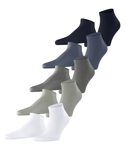 ESPRIT Herren Sneakersocken Solid-Mix Multipack M Sn Baumwolle kurz einfarbig 5 Paar, Mehrfarbig Blue Grey White Mix 0020, 40-46 von ESPRIT
