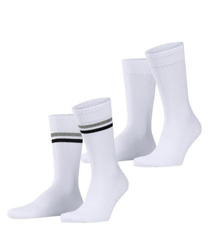 ESPRIT Herren Socken Tennis Stripe Multipack M So Baumwolle gemustert 2 Paar, Weiß White-Mix 2020, 43-46 von ESPRIT