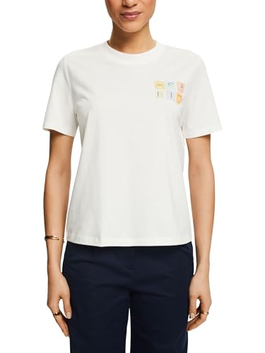 ESPRIT Damen 024ee1k331 T-Shirt, 110/Off White, Small von ESPRIT