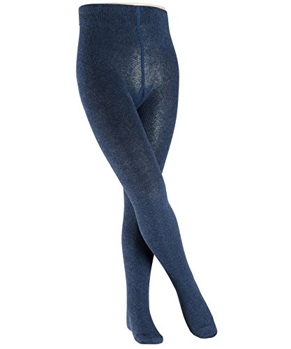 ESPRIT Unisex Kinder Strumpfhose Foot Logo K Ti Baumwolle dick einfarbig 1 Stück, Blau Navy Blue Melange 6490, 122-128 von ESPRIT