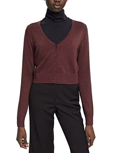 ESPRIT Damen 112EE1I310 Strickjacke, 603/BORDEAUX RED 4, S von ESPRIT