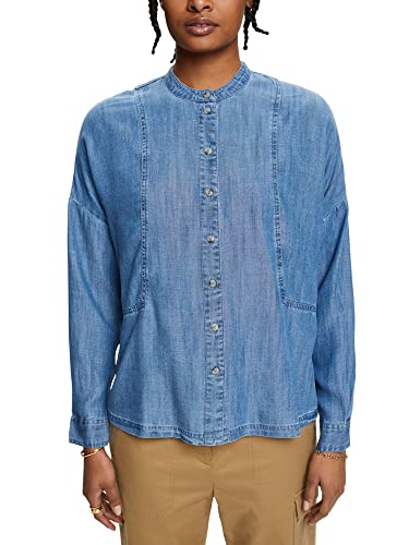 ESPRIT Damen 023ee1f305 Bluse, 902/Blue Medium Wash, L von ESPRIT