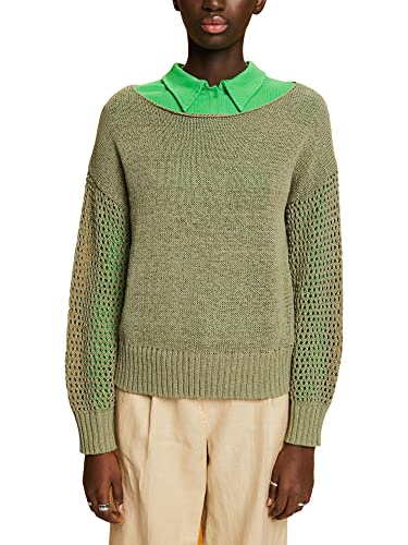 ESPRIT Damen 033ee1i304 Pullover, 345/Light Khaki, L von ESPRIT