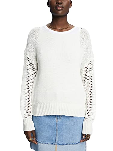 ESPRIT Damen 033ee1i304 Pullover, 110/Off White, XL von ESPRIT