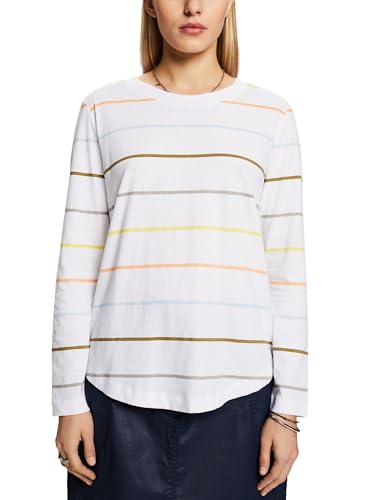 ESPRIT Damen 014ee1k324 T-Shirt, 100/White, XS von ESPRIT