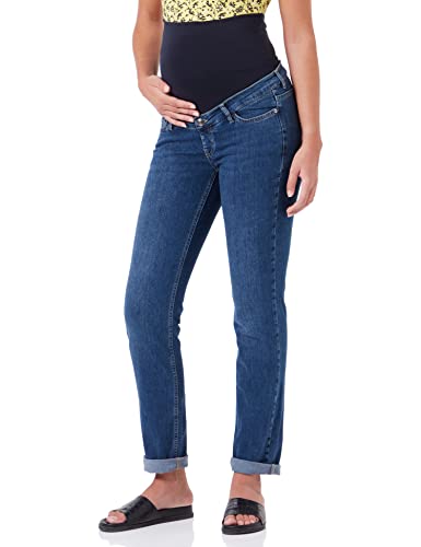 ESPRIT Maternity Damen Pants Denim OTB Straight Umstandsjeans, Blau (Darkwash 910), One Size/L32 (Herstellergröße: 34/32) von ESPRIT