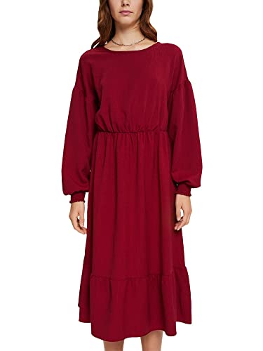 ESPRIT Damen 112ee1e311 Kleid, Cherry Red, 38 EU von ESPRIT