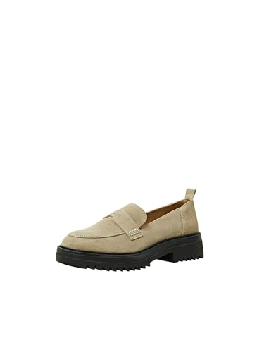 ESPRIT Modischer Chunky Damen Penny Loafer, 285/Sand, 39 EU von ESPRIT