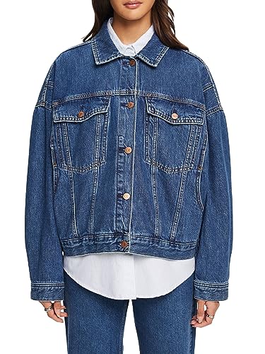 ESPRIT Oversize Jeansjacke, 100% Baumwolle von ESPRIT