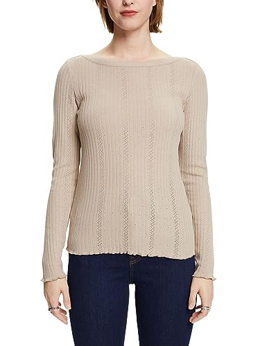 ESPRIT Pointelle-Longsleeve aus Rippstrickjersey von ESPRIT