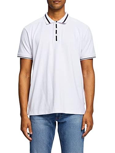 ESPRIT Herren 043EE2K322 Polohemd, 100/WHITE, M von ESPRIT