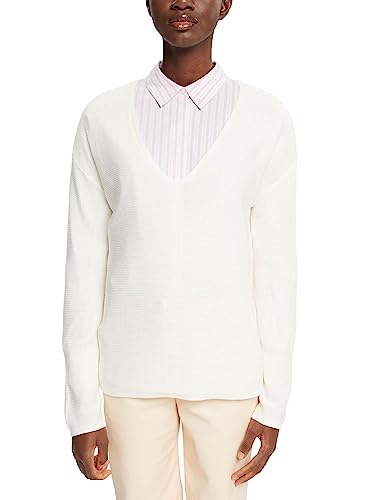 ESPRIT Damen 993EE1I307 Pullover, 110/OFF White, XL von ESPRIT