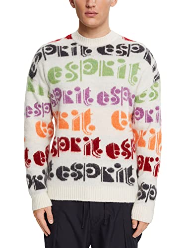 ESPRIT Pullover aus Wollmix mit farbenfroher Logo-Intarsie von ESPRIT