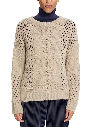 ESPRIT Damen 112ee1i307 Pullover, Light Taupe, XL EU von ESPRIT