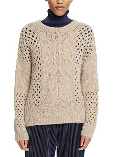 ESPRIT Damen 112ee1i307 Pullover, Light Taupe, XL EU von ESPRIT