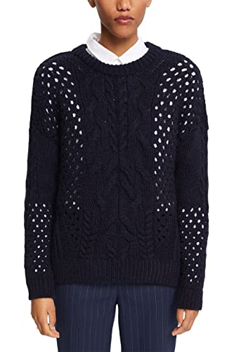 ESPRIT Damen 112ee1i307 Pullover, Navy, XS EU von ESPRIT