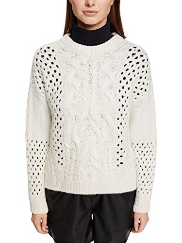 ESPRIT Damen 112EE1I307 Pullover, 110/OFF White, M von ESPRIT