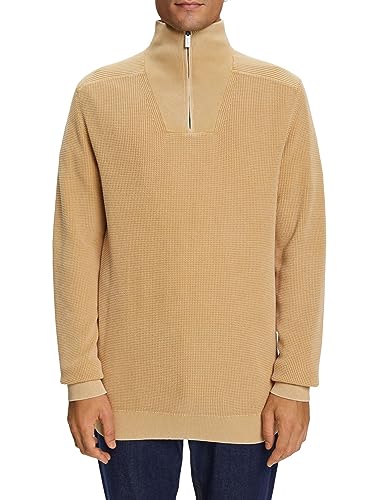 ESPRIT Pullover mit halbem Zipper, 100% Baumwolle von ESPRIT