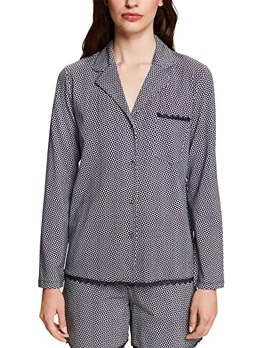 ESPRIT Damen Printed Cotton Lace Sus S.shirt_a_l Pyjamaoberteil, Navy, 36 EU von ESPRIT