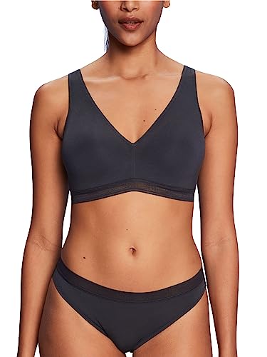 ESPRIT Damen Modal W.logo Elastic Wireless Padded Gepolsterter BH, Anthracite, 70A von ESPRIT