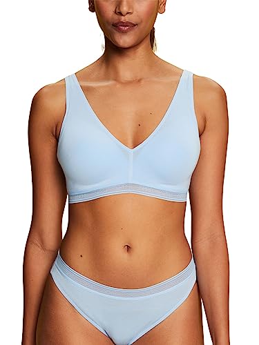 ESPRIT Damen Modal W.logo Elastic Wireless Padded Gepolsterter BH, Pastel Blue, 75B von ESPRIT