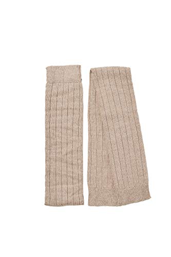 ESPRIT Damen Rib Beinwärmer, atmungsaktiv, Klimaregulierung, geruchshemmend, Wolle, dick, warm, breite Kanten, einfarbig, blickdicht, für Arme und Beine, 1 Paar, beige, One size von ESPRIT