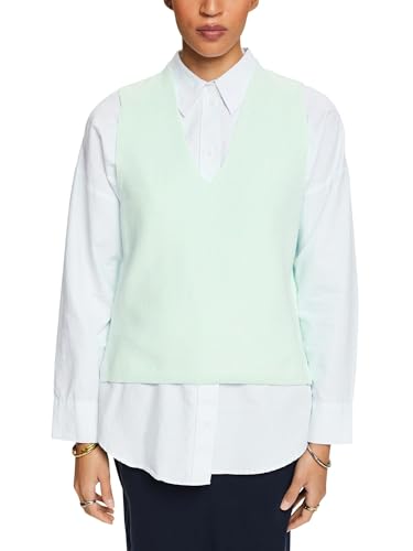 ESPRIT Damen 024ee1i316 Pullover, 390/Light Aqua Gre, Large von ESPRIT
