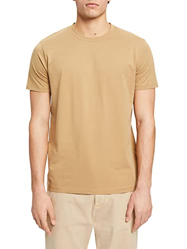 ESPRIT Herren Rundhals Basic T-Shirt, Beige, XS von ESPRIT