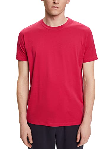 ESPRIT Herren Rundhals Basic T-Shirt, Dark Pink, XS von ESPRIT