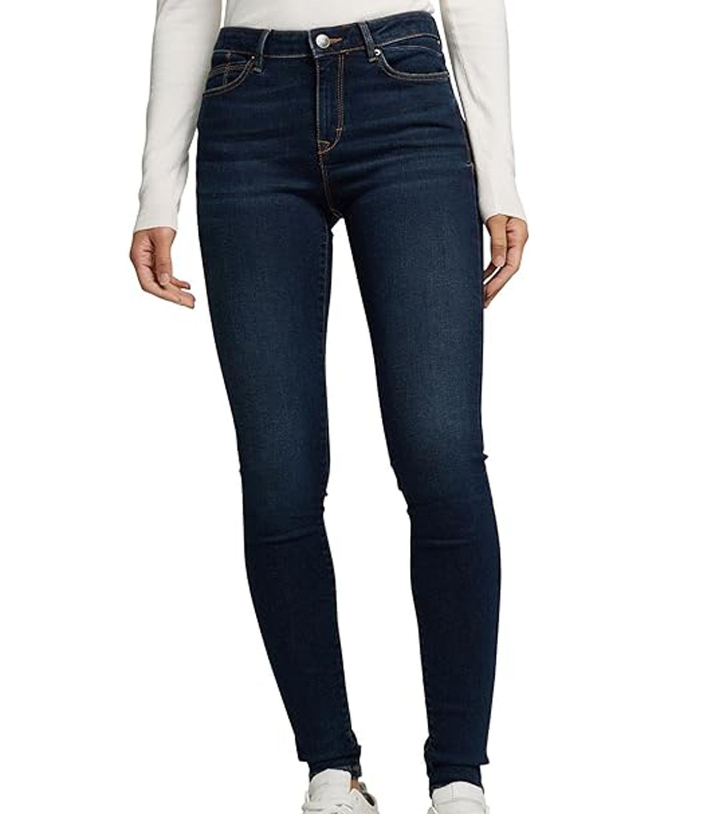 ESPRIT Skinny Jeans nachhaltige Damen 5-Pocket Hose Washed Effekt 48652641 Blau von ESPRIT