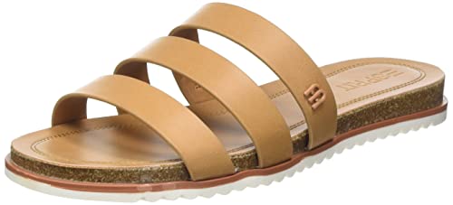 ESPRIT Pantoletten in Lederoptik, Damen modischer Slipper, 235 Caramel C, 38 EU von ESPRIT