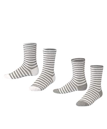 ESPRIT Socken Sporty Stripe 2-Pack Baumwolle Kinder grau blau viele weitere Farben verstärkte Kindersocken mit Muster atmungsaktiv dünn mit Streifen im Multipack Doppelpack 2 Paar von ESPRIT