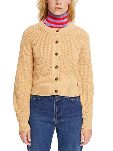 ESPRIT Damen 082ee1i328 Strickjacke, Sand, L EU ESPRIT Damen 082ee1i328 Strickjacke, Sand, L EU von ESPRIT